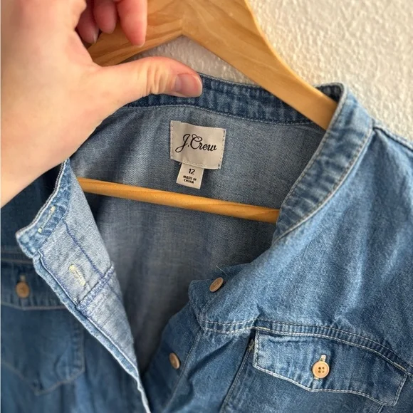 J. Crew Light Blue Denim Shirt Dress 12
(No belt) - Picture 5 of 7